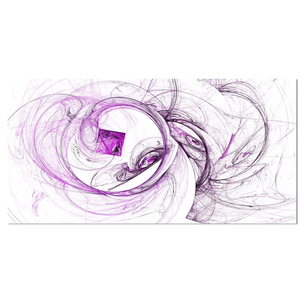 Designart - Billowing Smoke Purple - Abstract Canvas art print